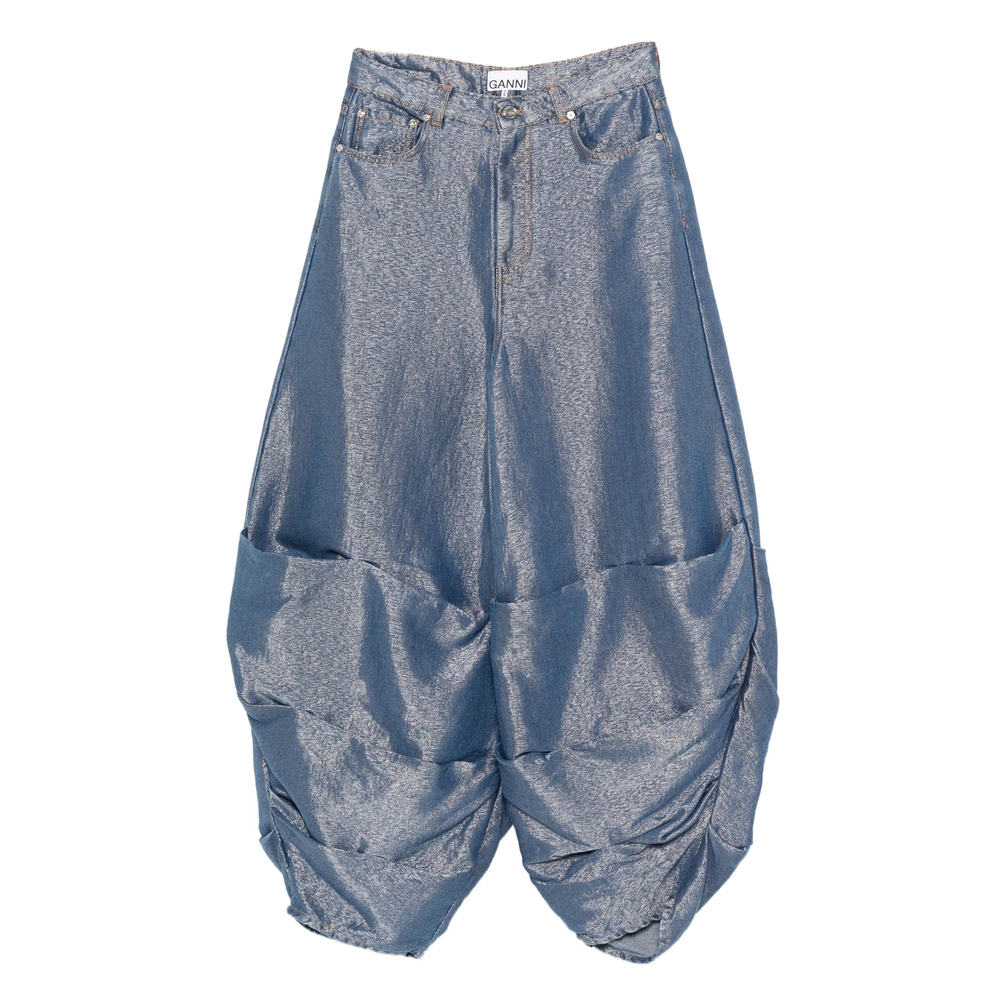 Ganni 褶皱口袋牛仔裤