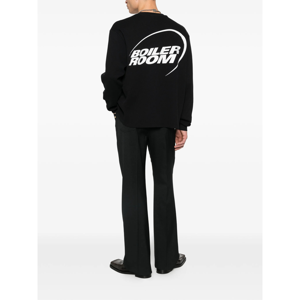 Ribbed Logo-Print Sweatshirt