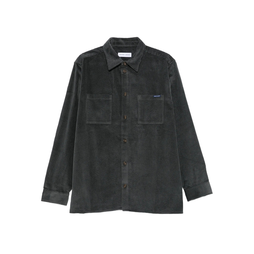 Maison Labiche Monge Corduroy Pocket Shirt In Green