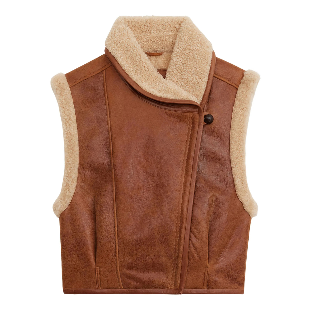 Isabel Marant Alime Shearling-trim Leather Vest