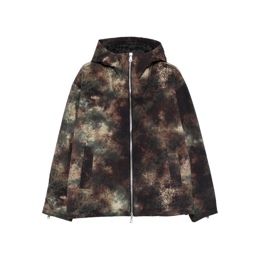Camouflage-Pattern Hooded Jacket