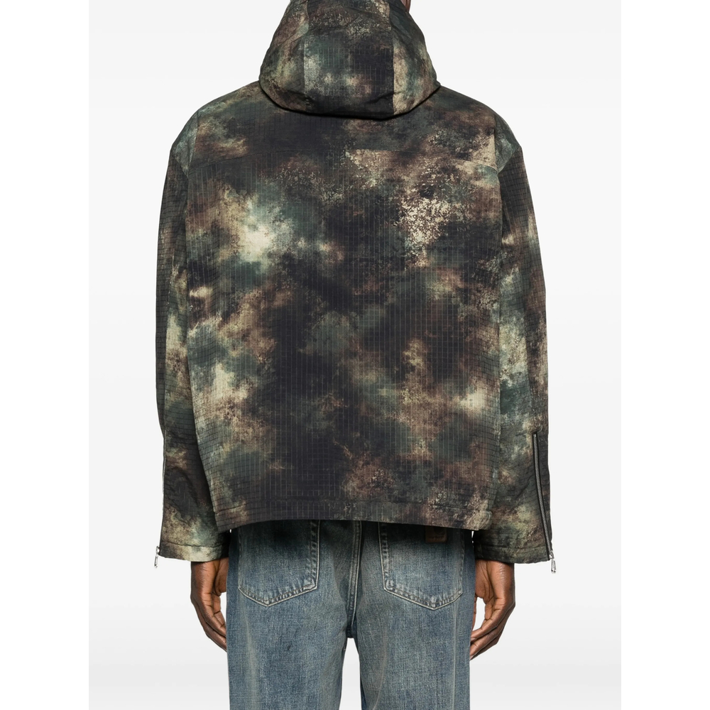 Camouflage-Pattern Hooded Jacket