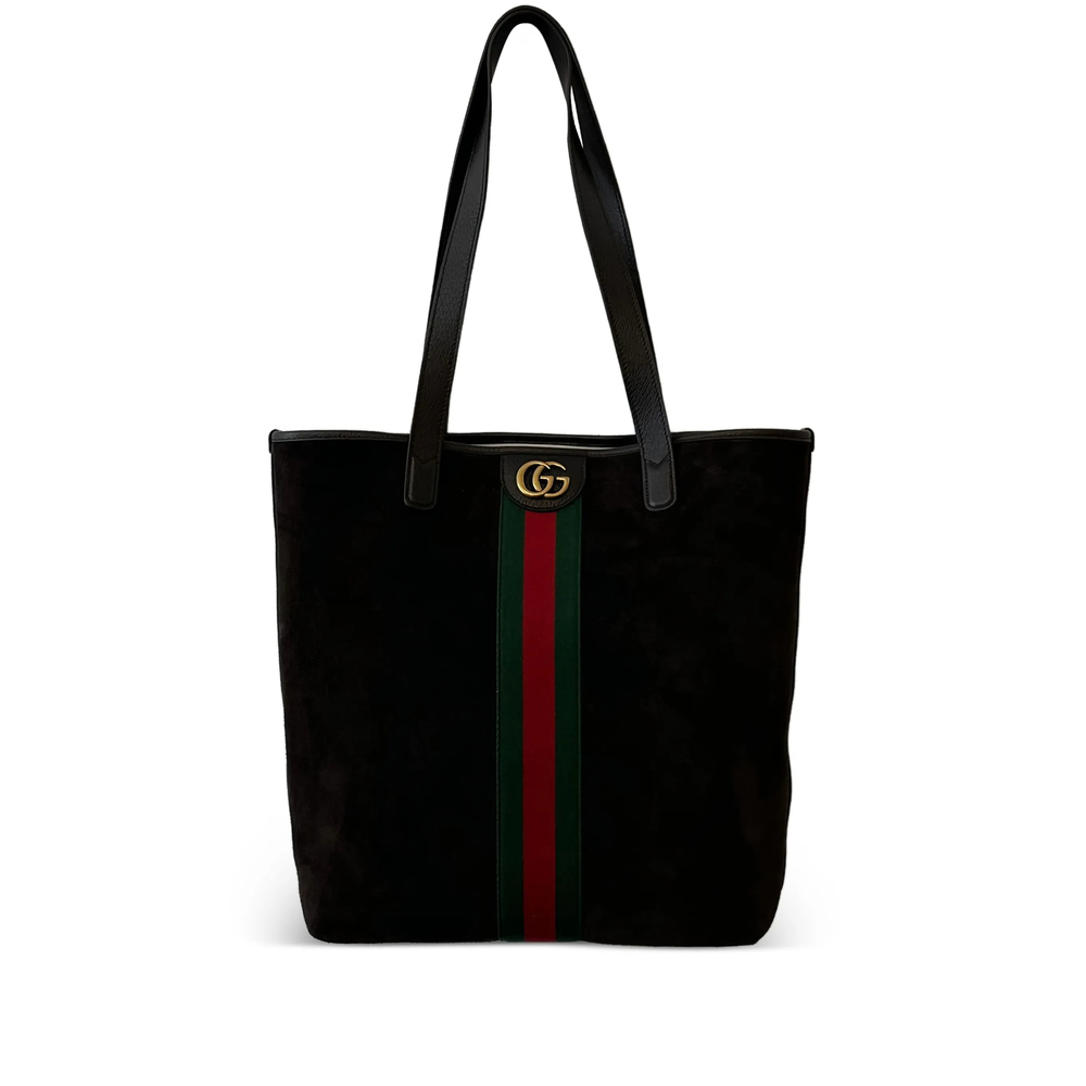 Gucci Suede Stripe Shoulder Bag