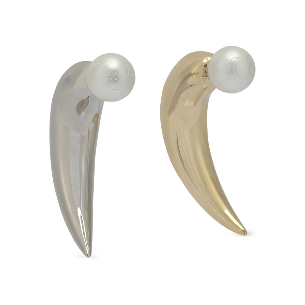 Pucci Horn Pearl-pendant Earring