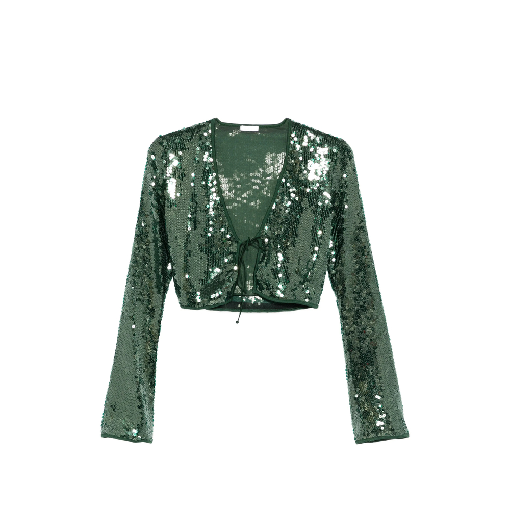 Oséree Marylin Sequin Tie-fastening Top