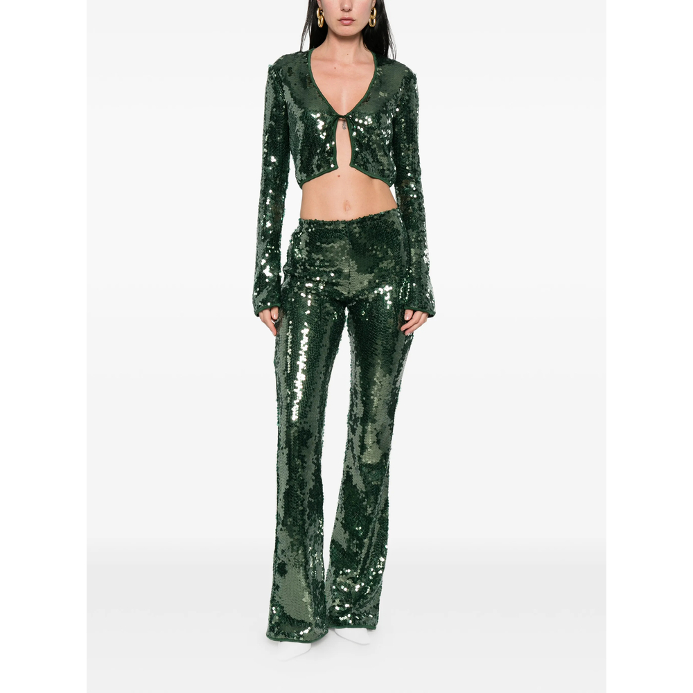 Oséree Marylin Sequin Tie-Fastening Top