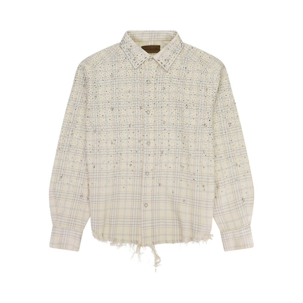 Rhinestone-Embellished "Beige" Shirt