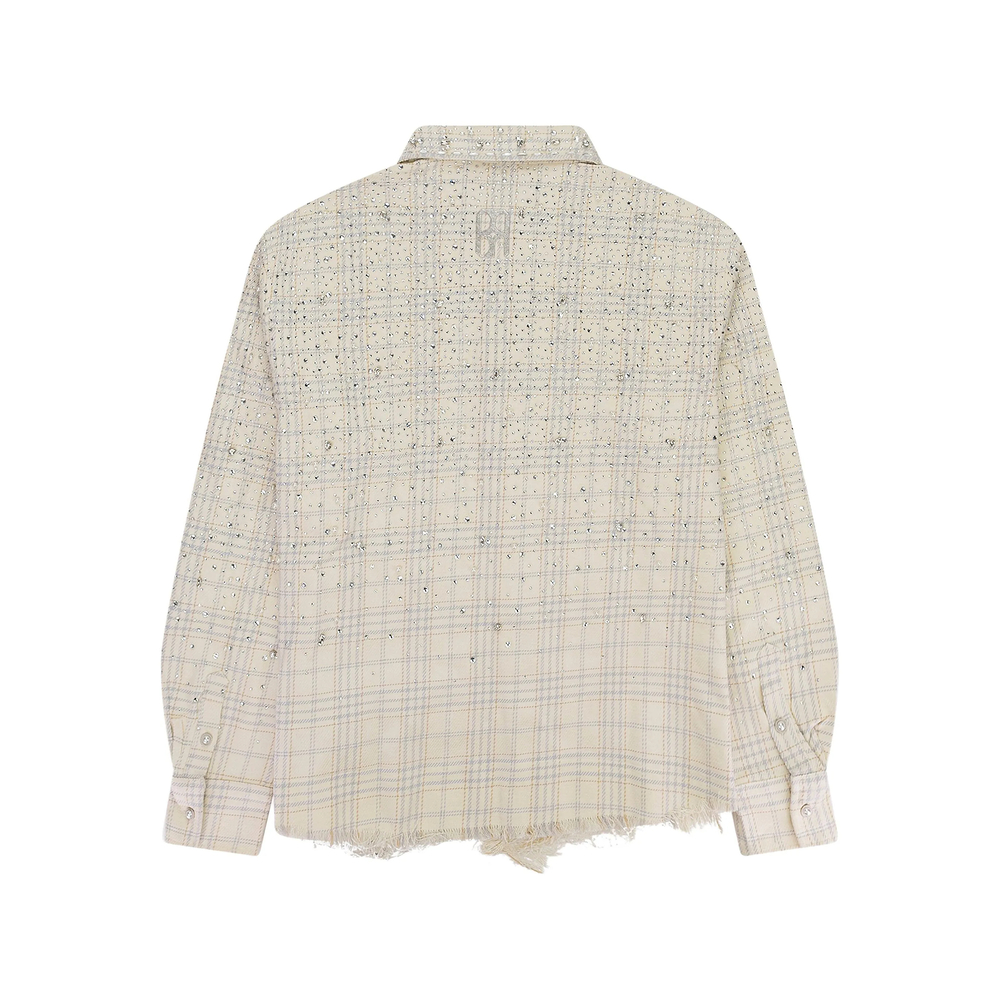 Rhinestone-Embellished "Beige" Shirt