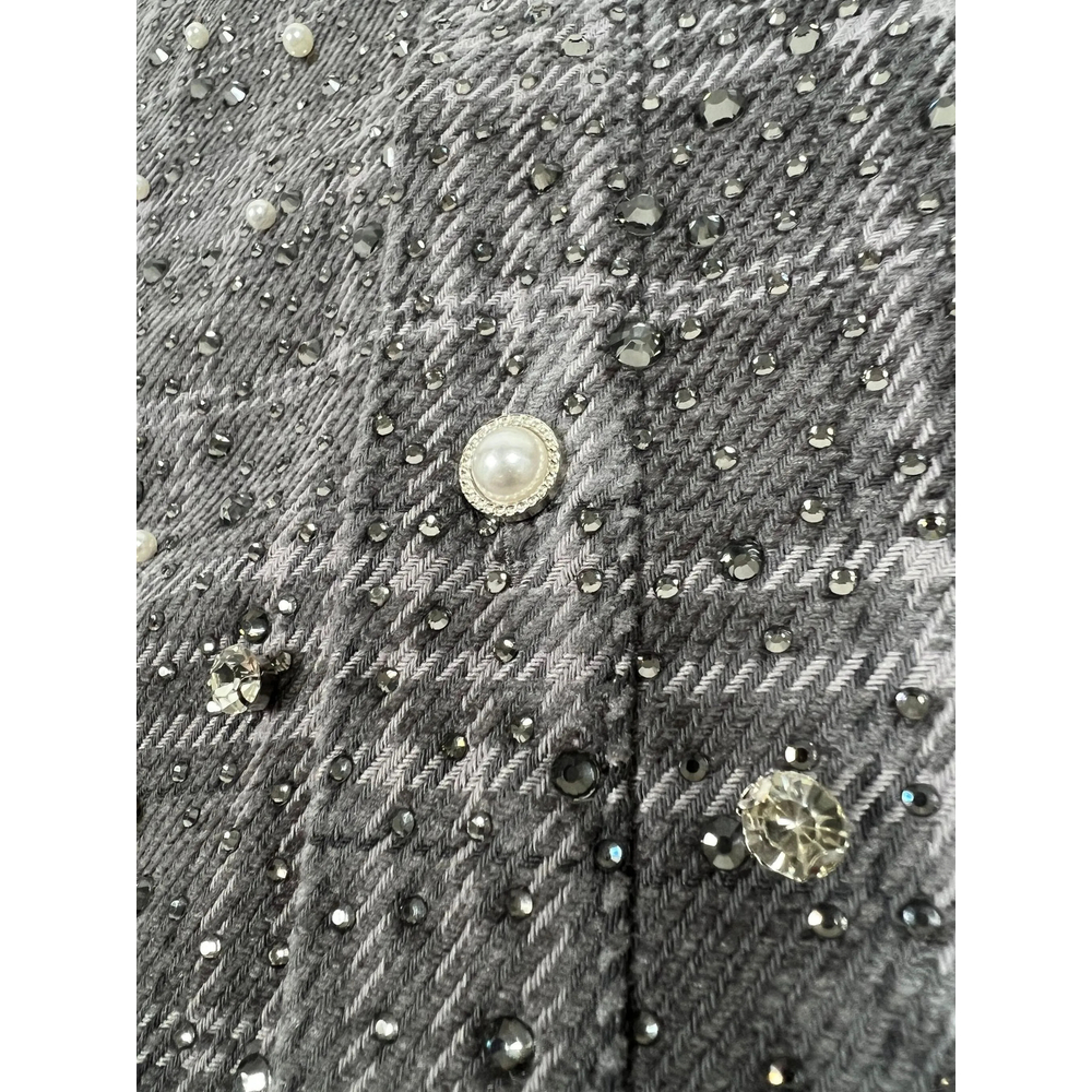 Pearl-Embellished Checked Shirt