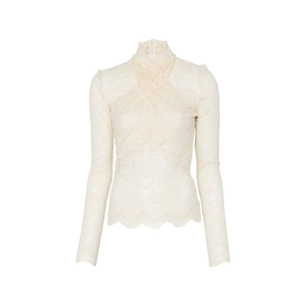 Rabanne Lace Mock-neck Top