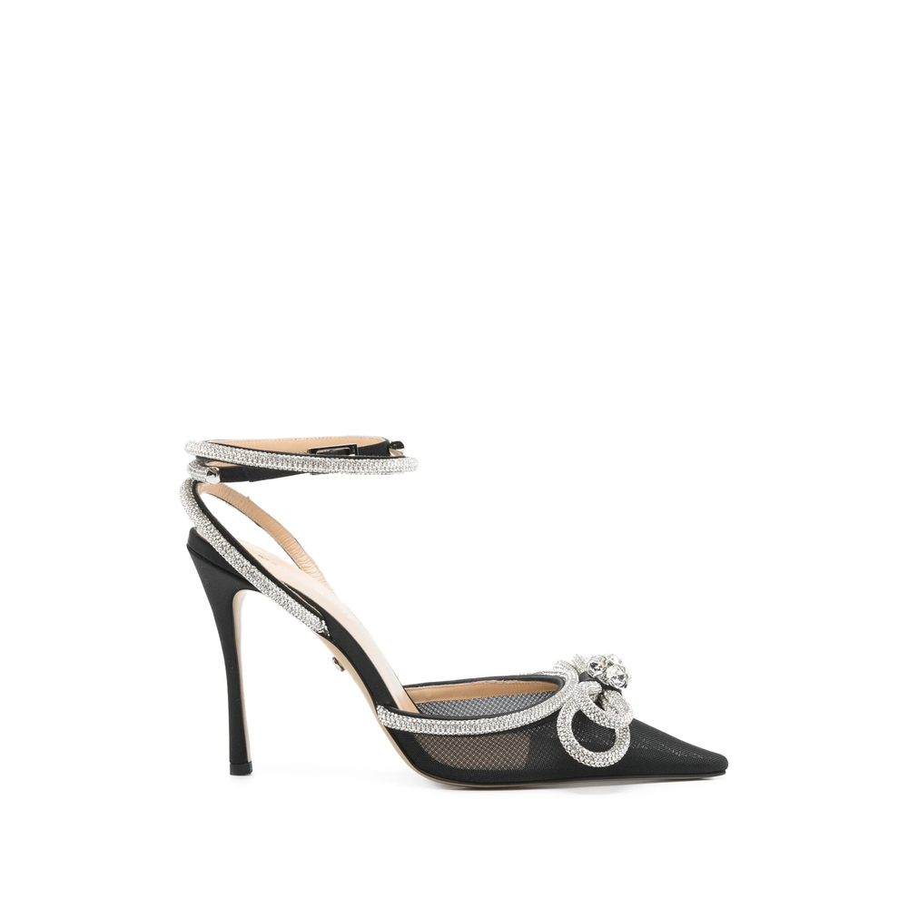 Mach & Mach Double Bow Ankle-strap Heeled Pumps