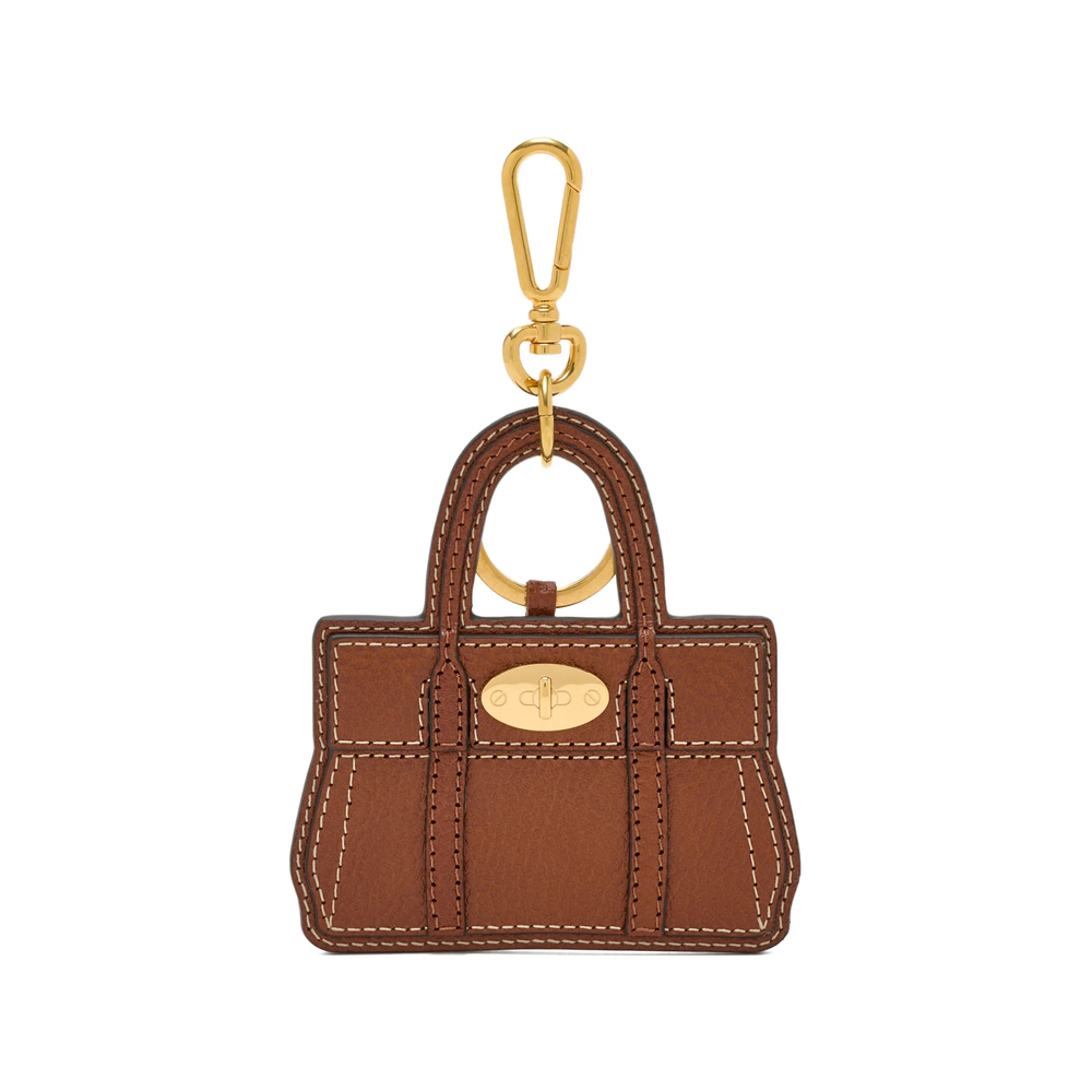 Mulberry Bayswater Top Handle Leather Keyring In Brown