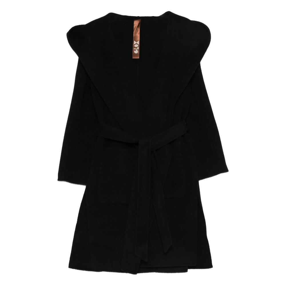 Glox Belted Coat In Black