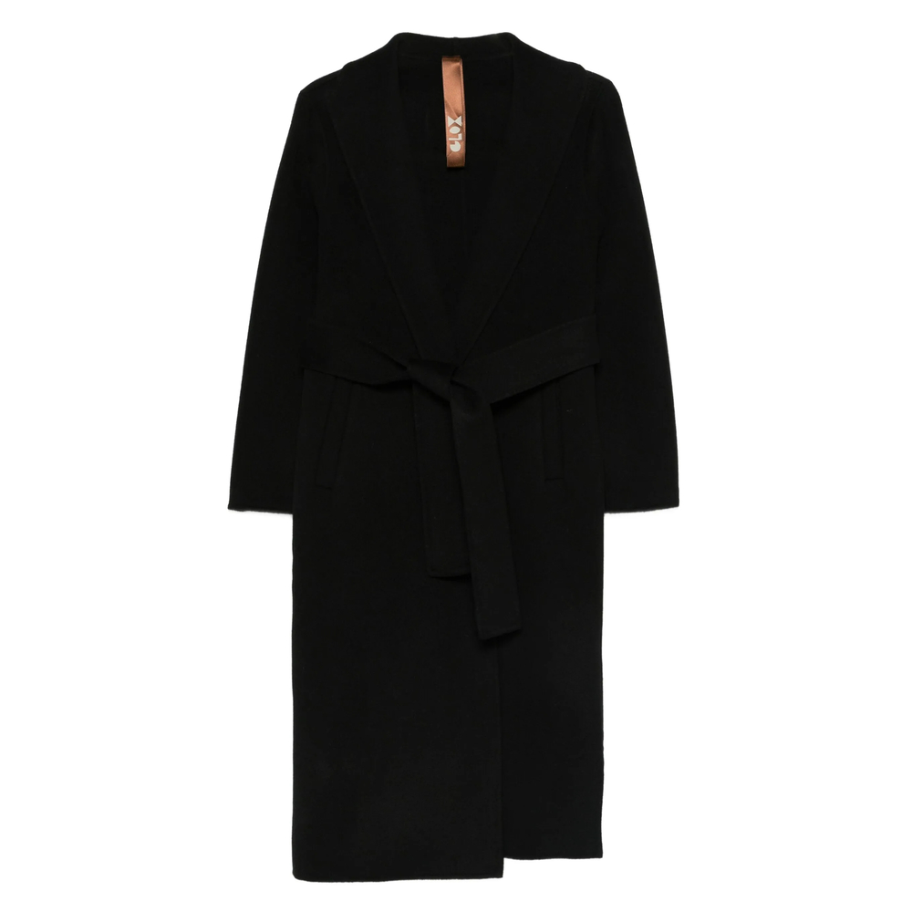 Glox Belted Coat In Black