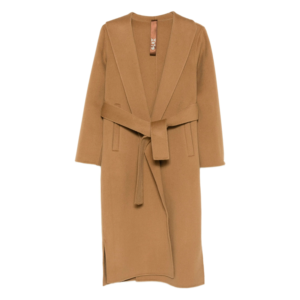 Glox Belted Coat In Brown