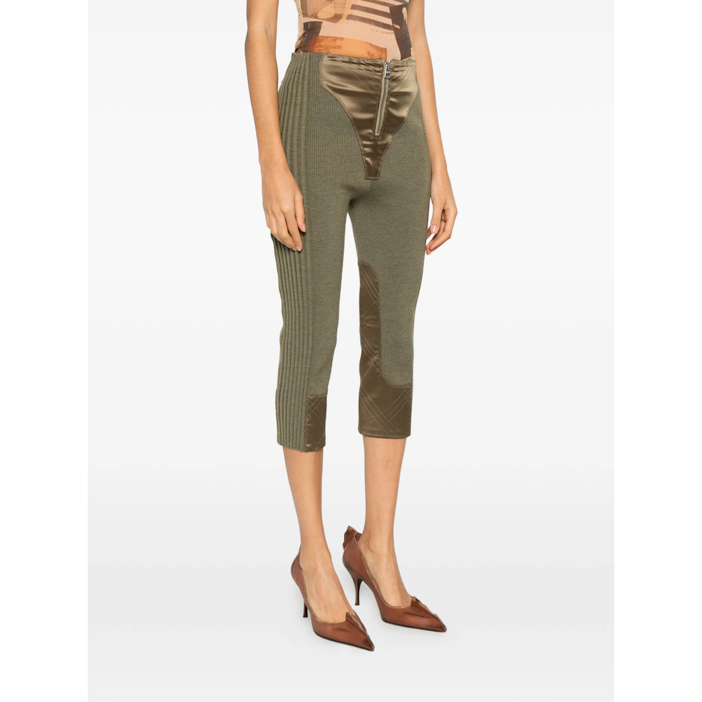 Zip-Fastening Panel-Detail Trousers