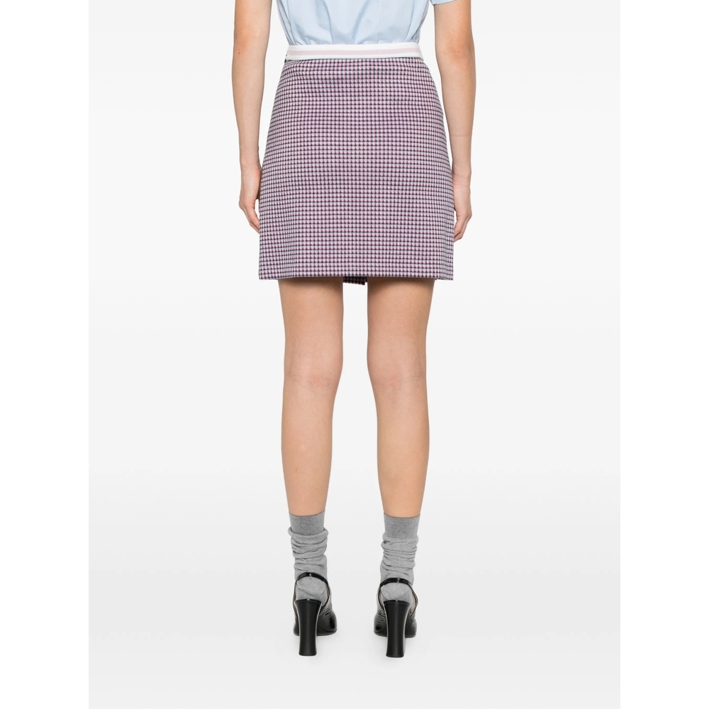 Check-Patten Pleated Skirt