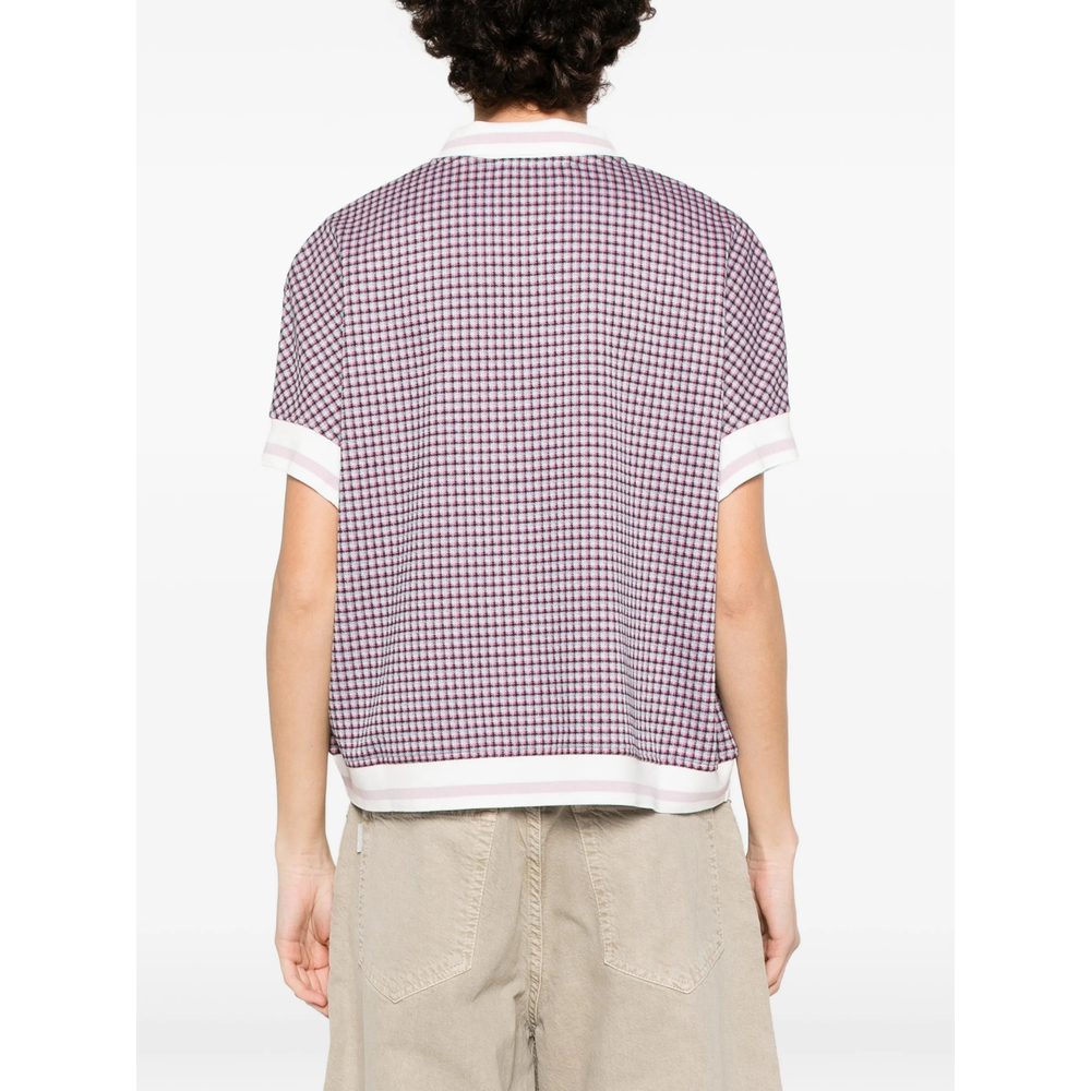 Check Embroidery Polo Top