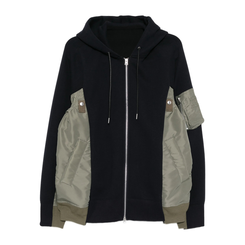 Sacai Drawstring Hood Bomber Jacket