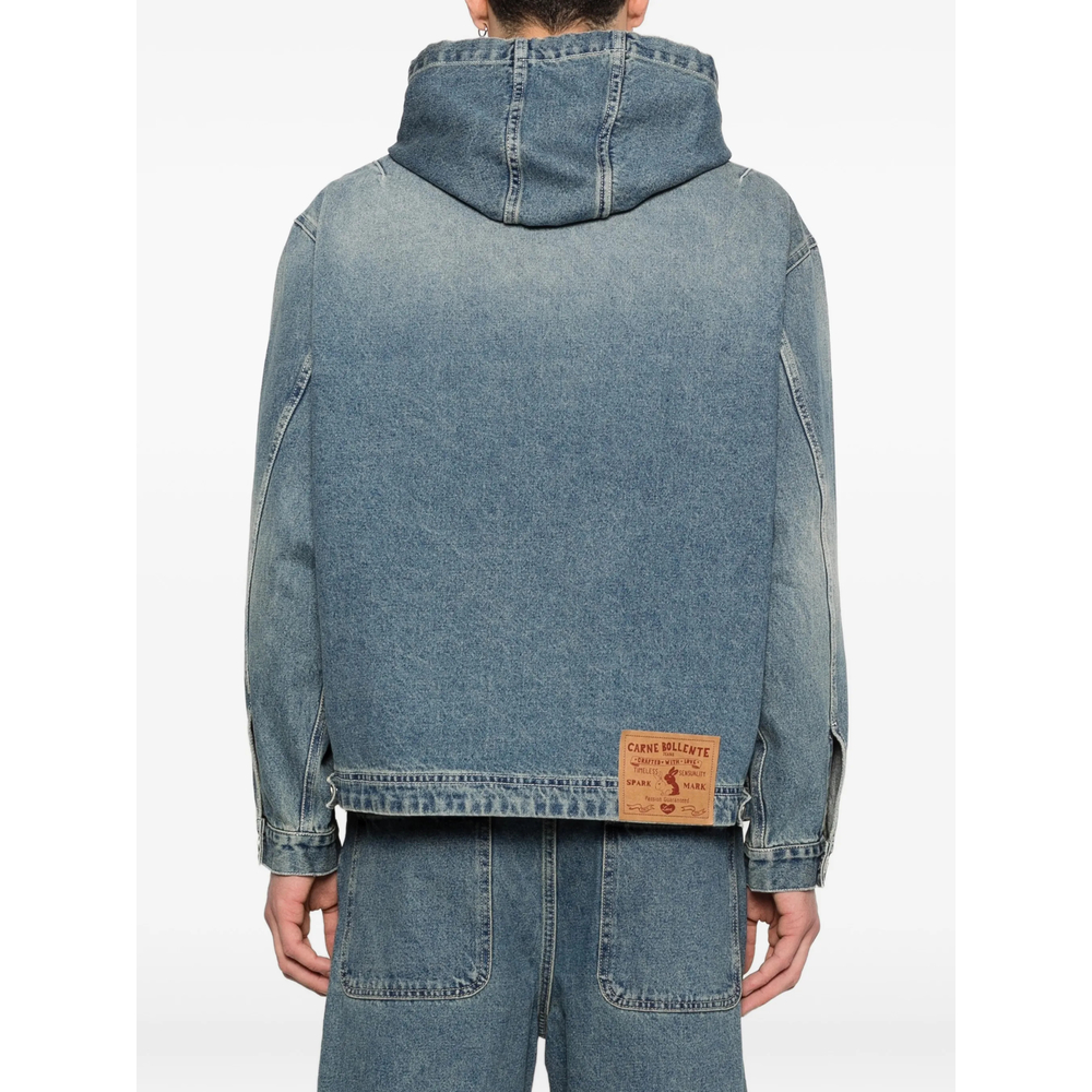 Heart Hooded Denim Jacket