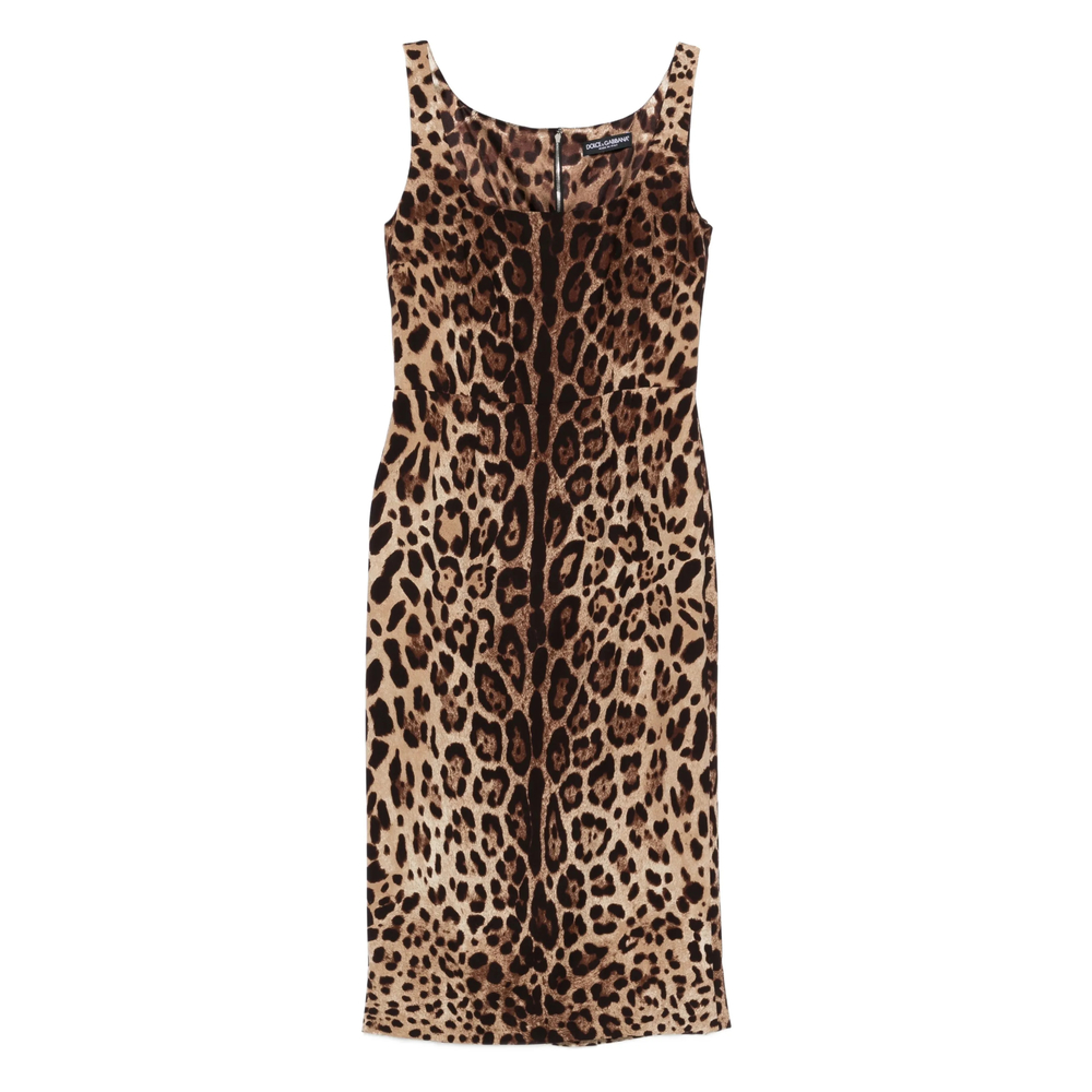 Dolce & Gabbana Animal-print Sleeveless Midi Dress