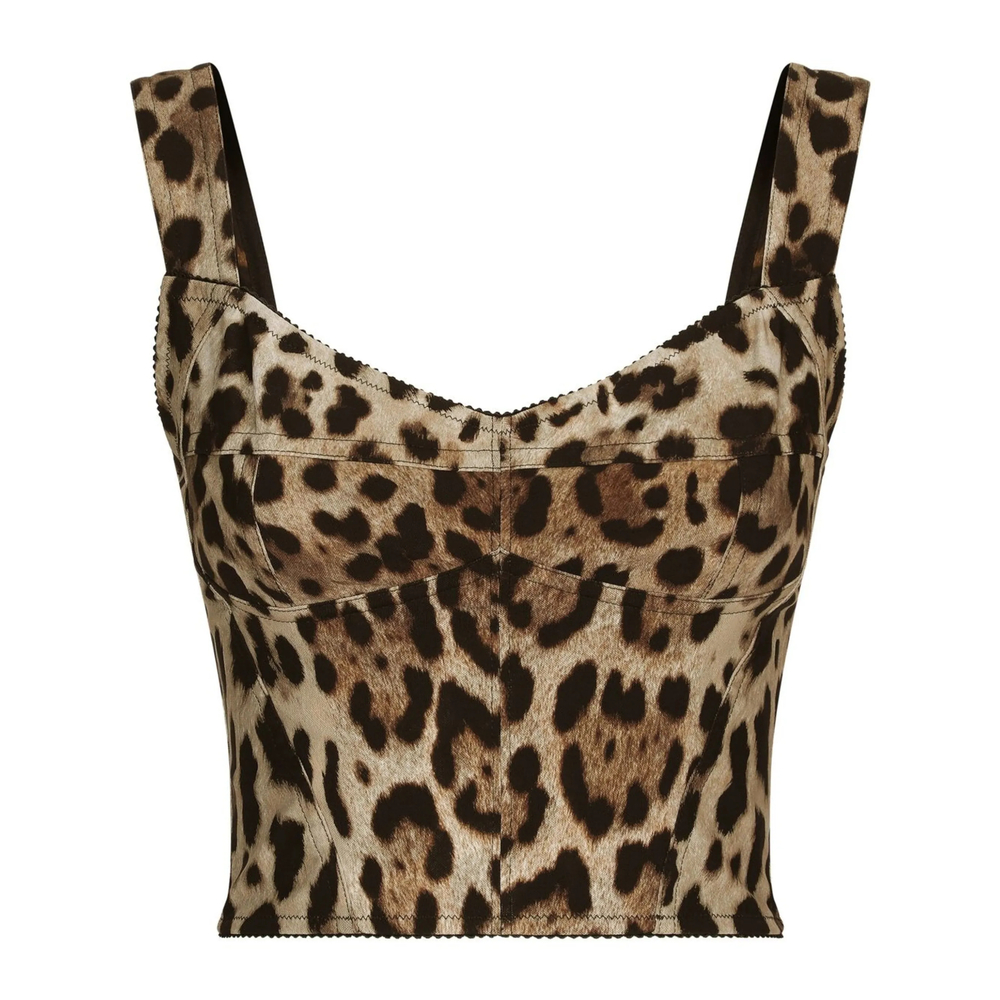 Dolce & Gabbana KIM DOLCE & GABBANA Leopard-print Corset Top