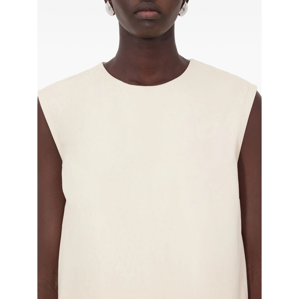 Fiza Ostrich-Effect Zip Top