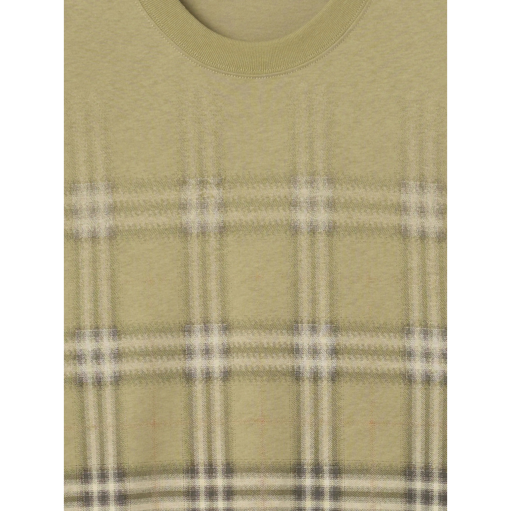 Gradient Check Cotton T-Shirt