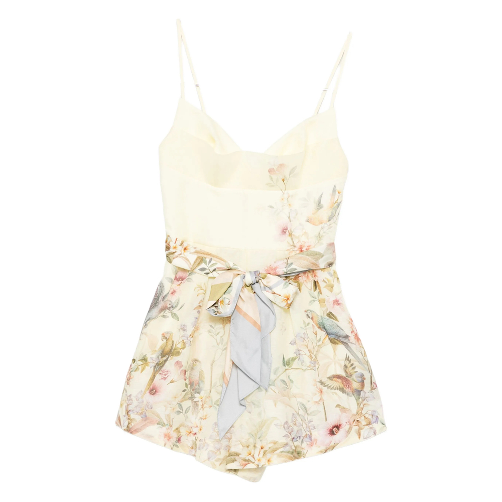 Zimmermann Rebellion Fitted Playsuit In Neutral