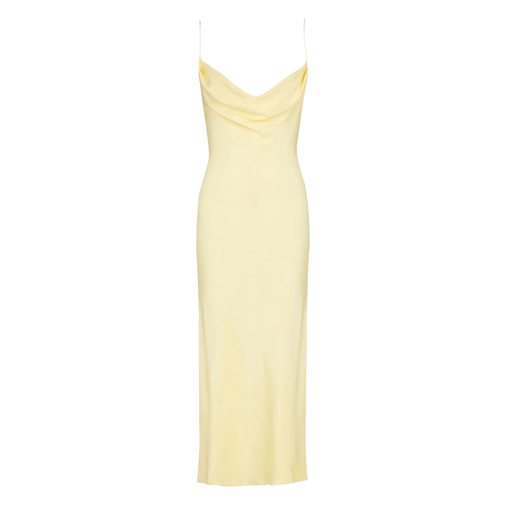 Balmain Cowl-neck Satin Dress