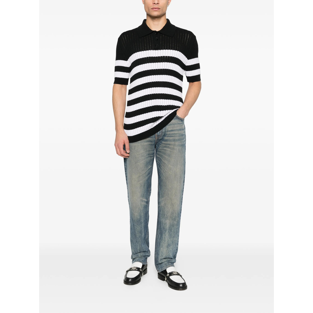 Striped-Pattern Polo Shirt