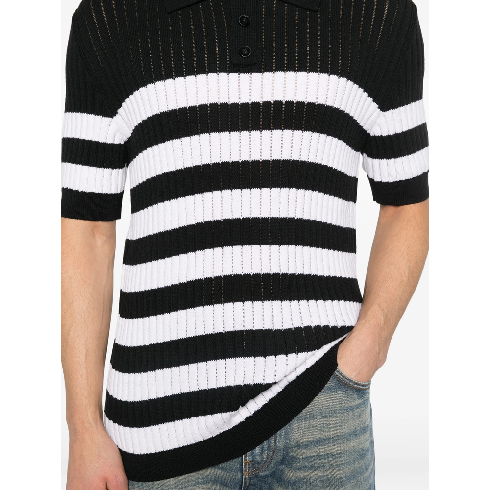 Striped-Pattern Polo Shirt