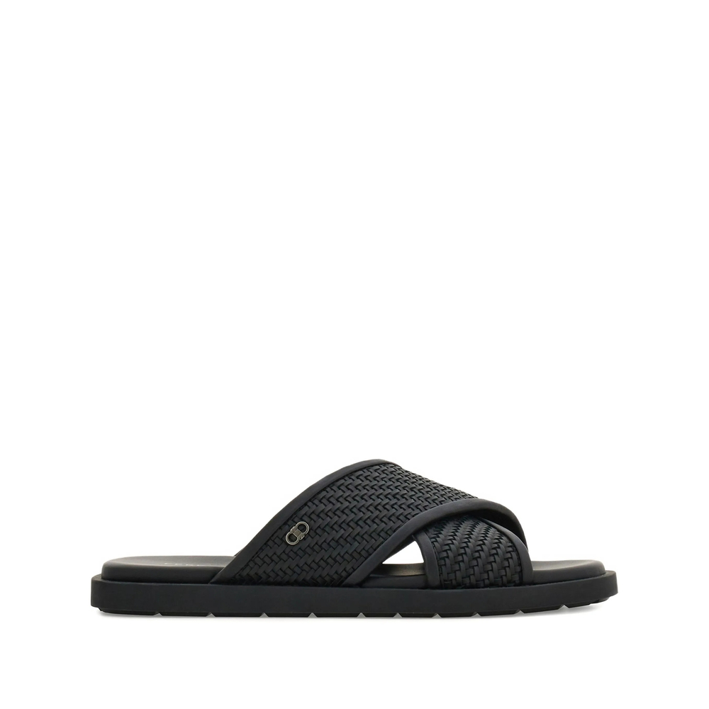 Ferragamo Woven Crossover Gancini Sandals