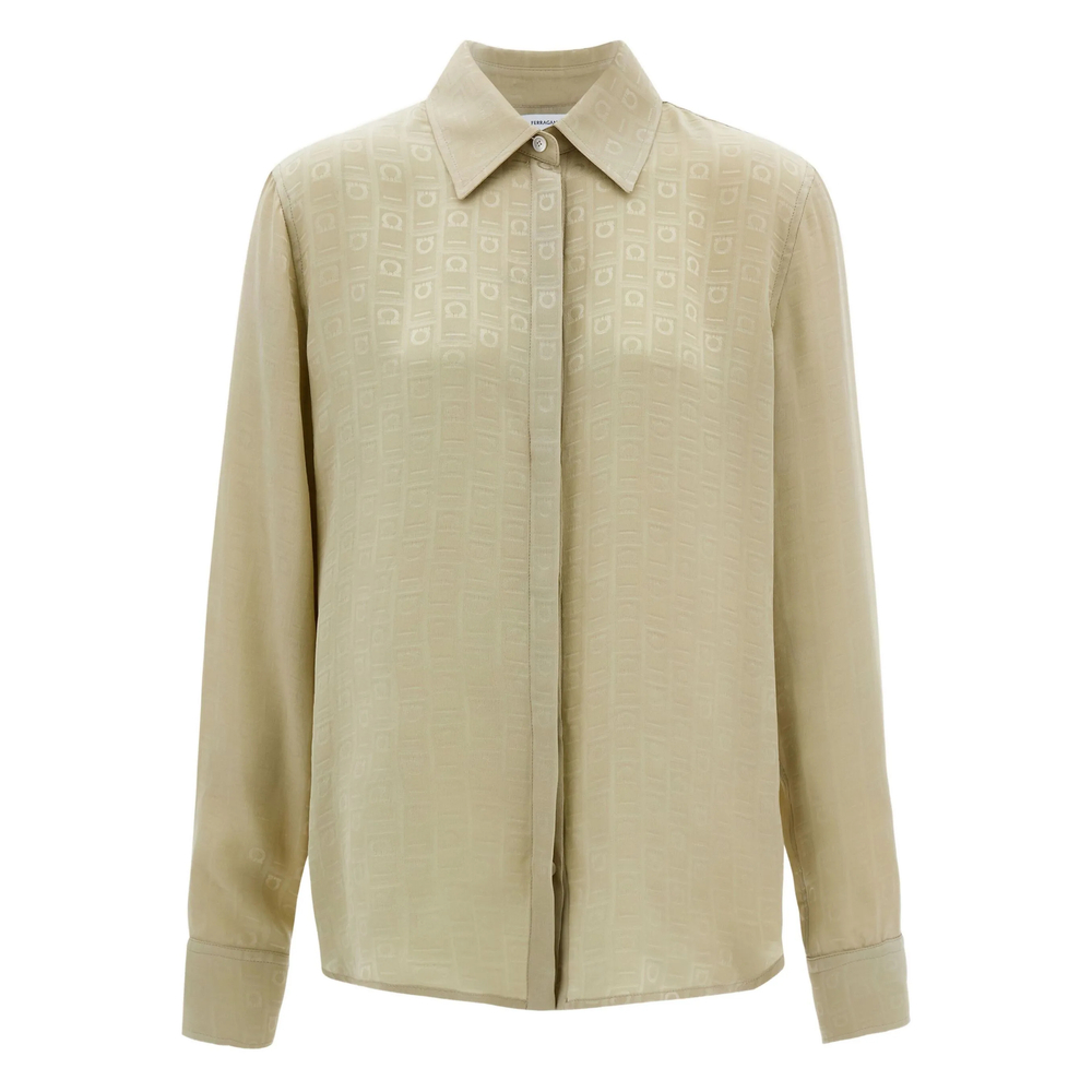 Ferragamo Monogram Silk Shirt