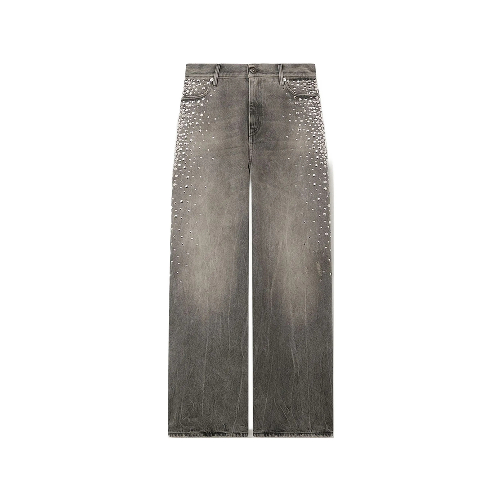 Golden Goose Boyfriend Jeans In Denim With Silver Gradient-effect Studs