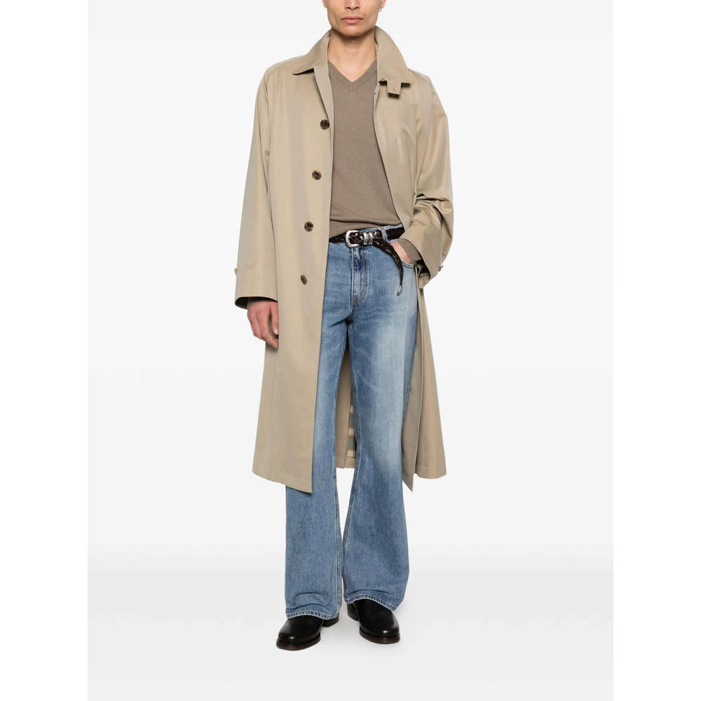 Cotton Faded Wide- Leg Jeans