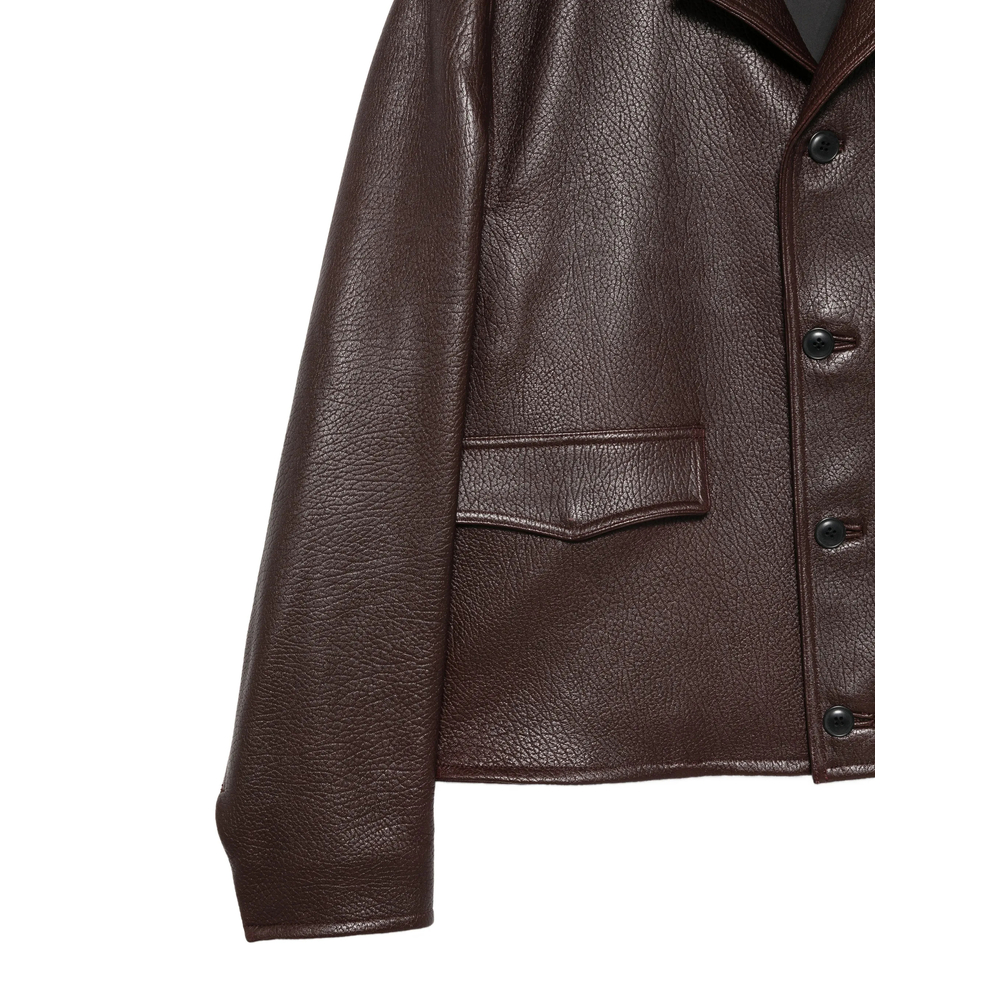 Notched-Lapel Flap-Pockets Jacket