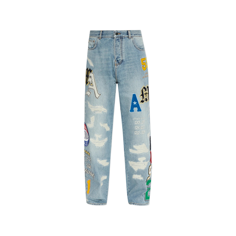 Amiri Varsity Patch Baggy Jeans