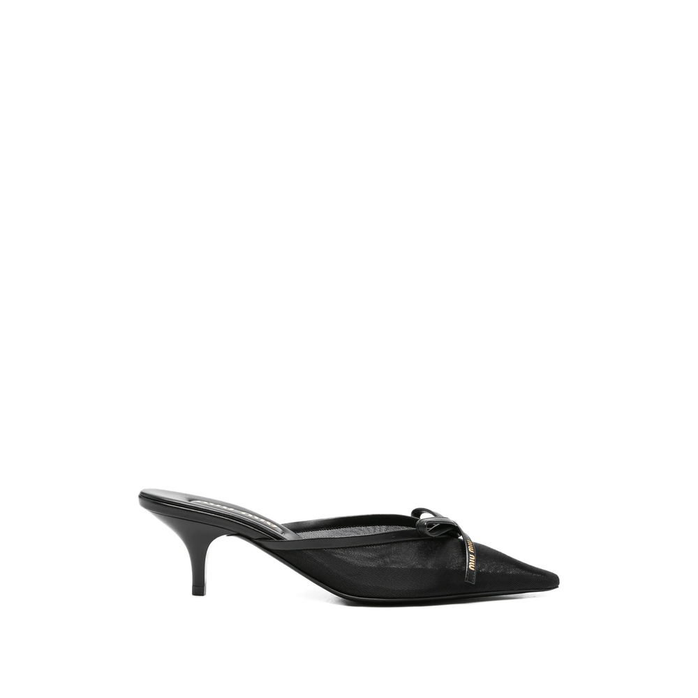 Miu Miu Bow-detail Pointed-toe Mules
