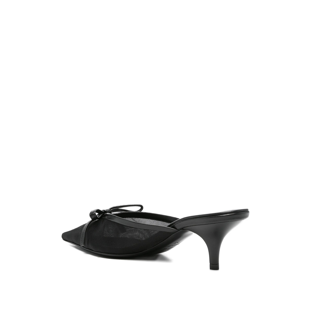 Bow-Detail Pointed-Toe Mules