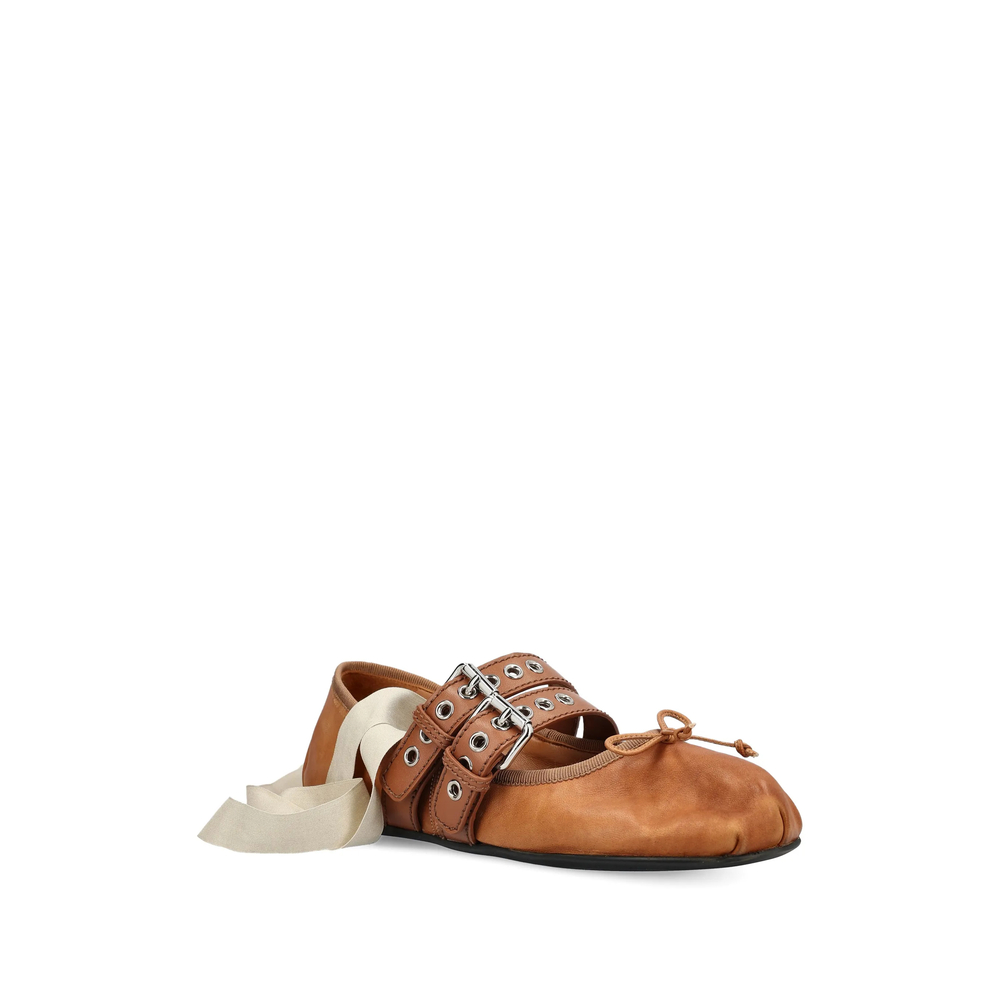Buckle-Strap Ballet Flats