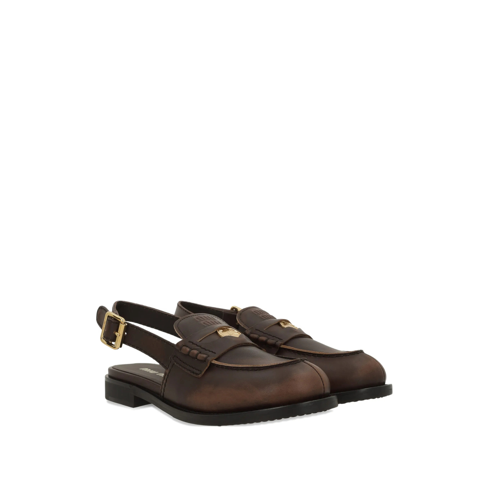 Logo-Detail Slingback Loafers