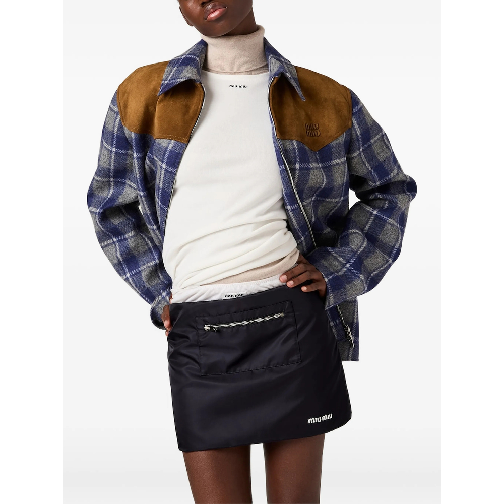 Technical Gazar And Fleece Skirt