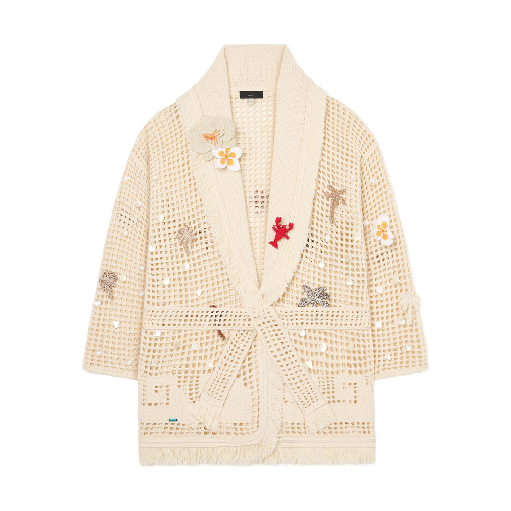 Alanui Where The Waves Begins Appliqué Fringed Cardi-coat