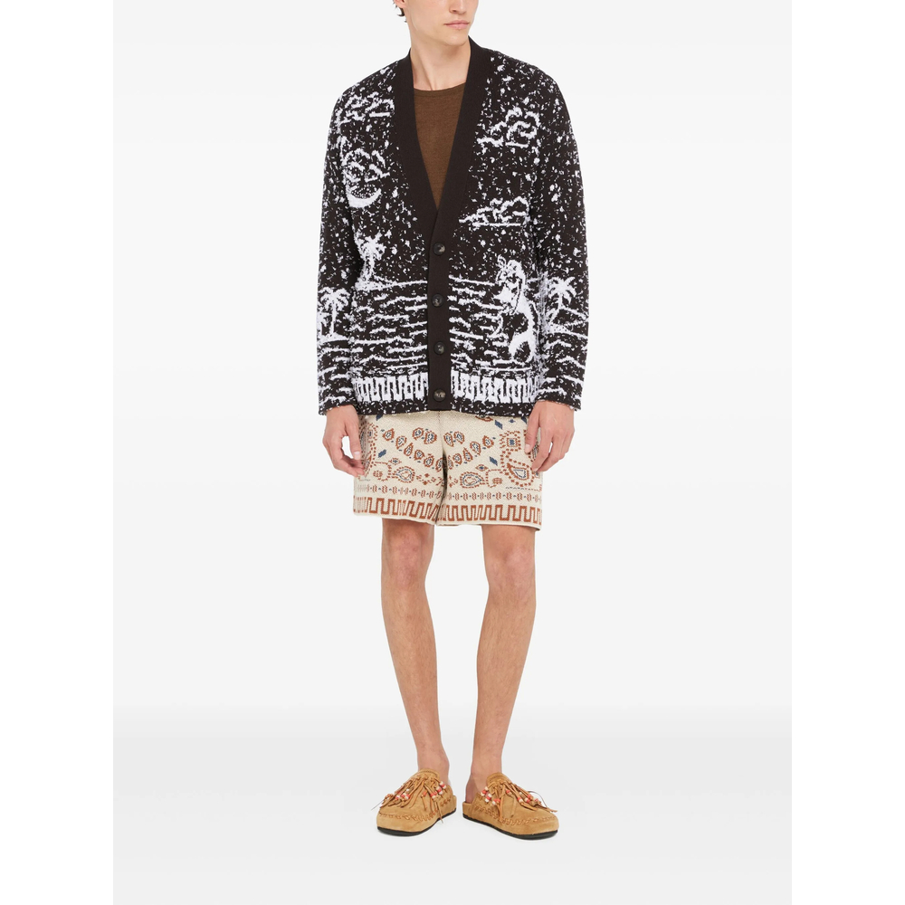 Ocean Whispers Palm-Tree Graphic Cardigan