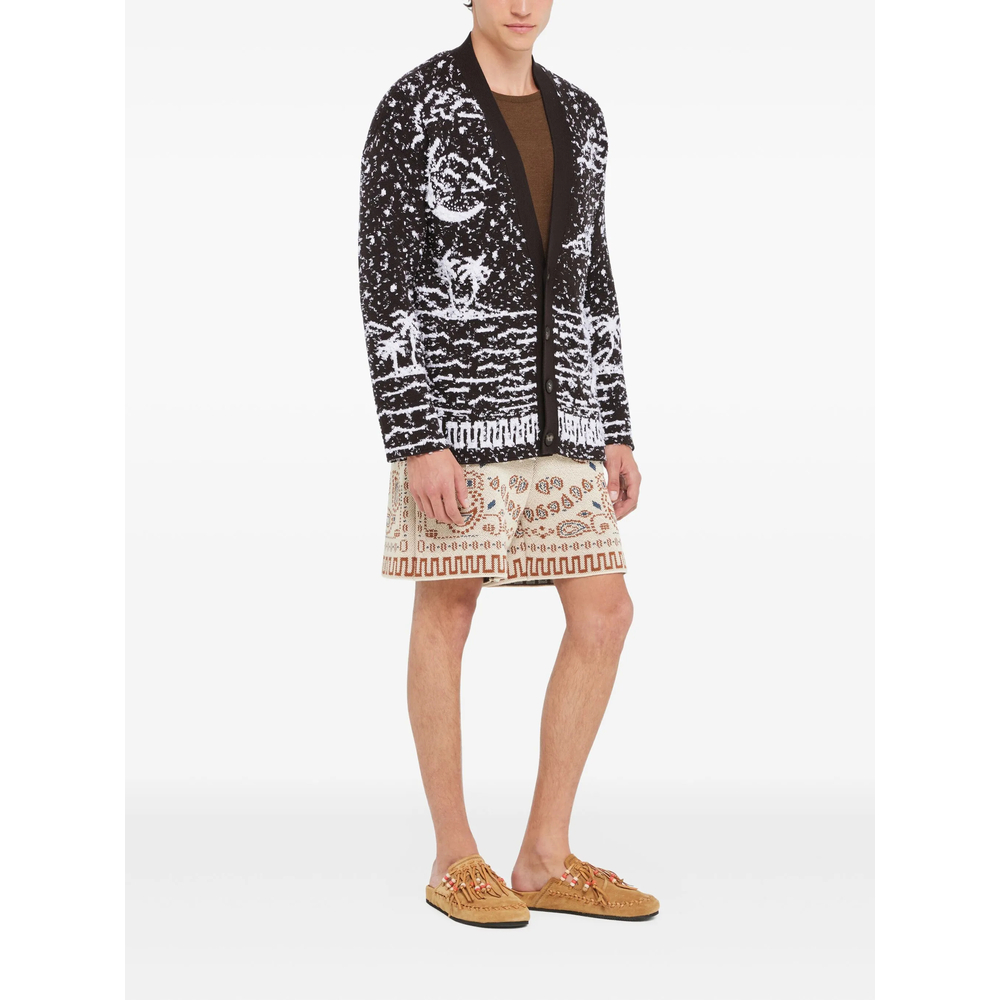 Ocean Whispers Palm-Tree Graphic Cardigan