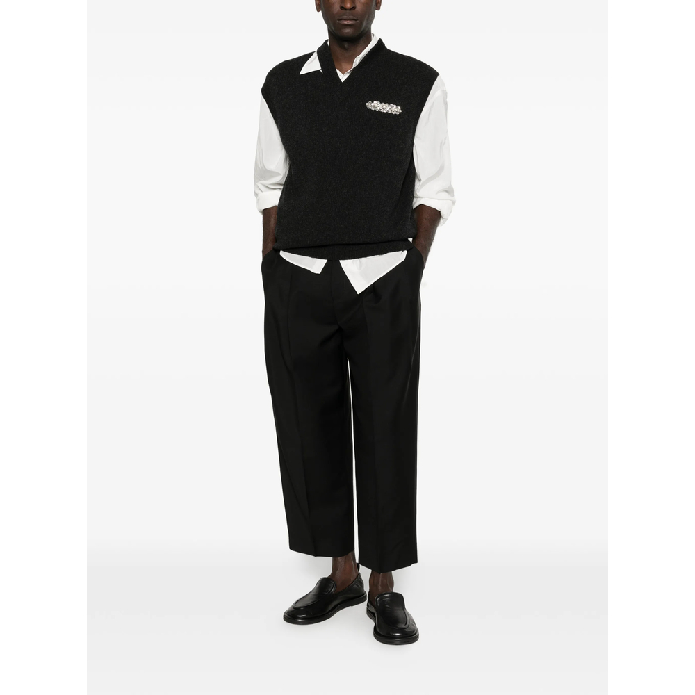 Pleated Cropped Trousers