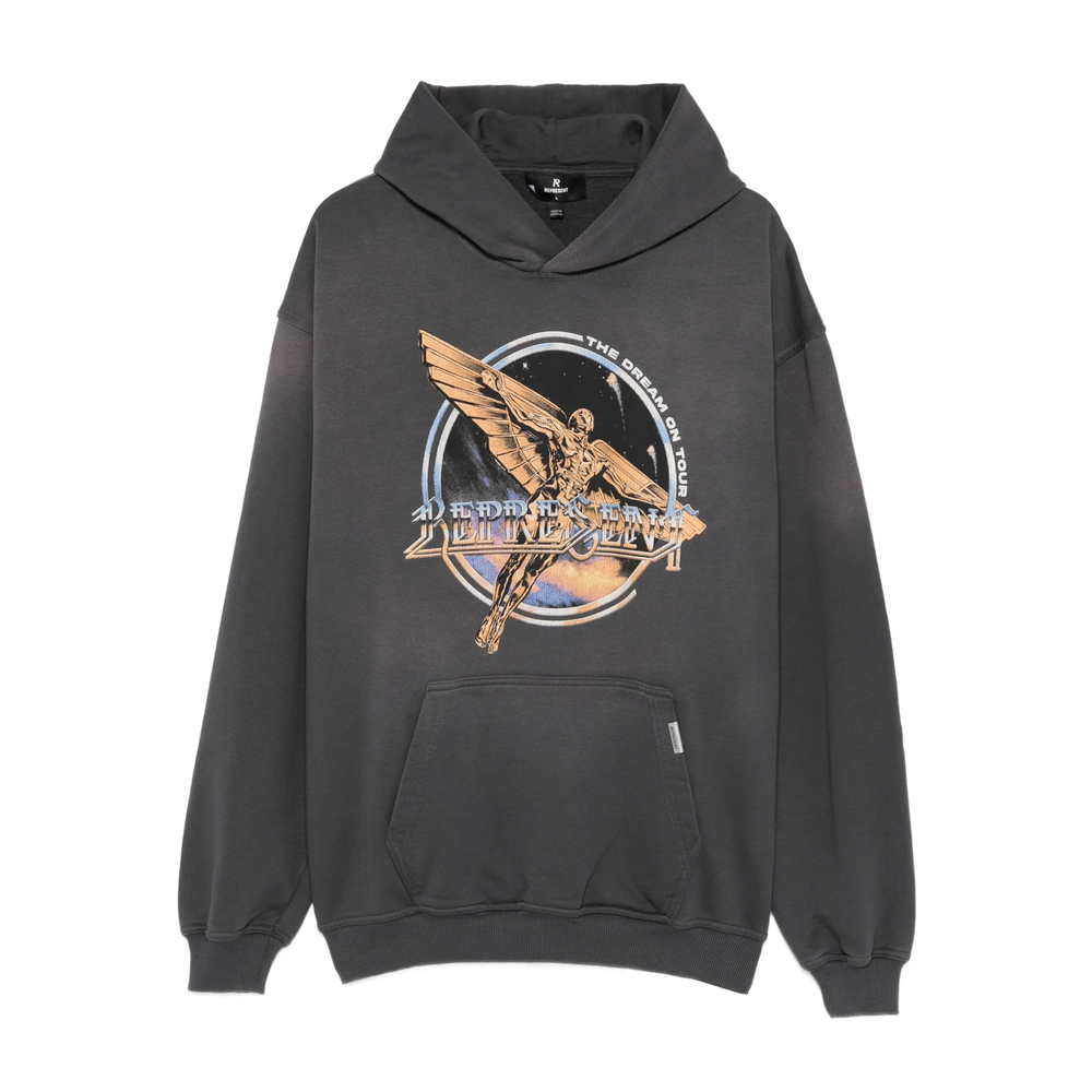 Represent Graphic-print Hoodie In Gray
