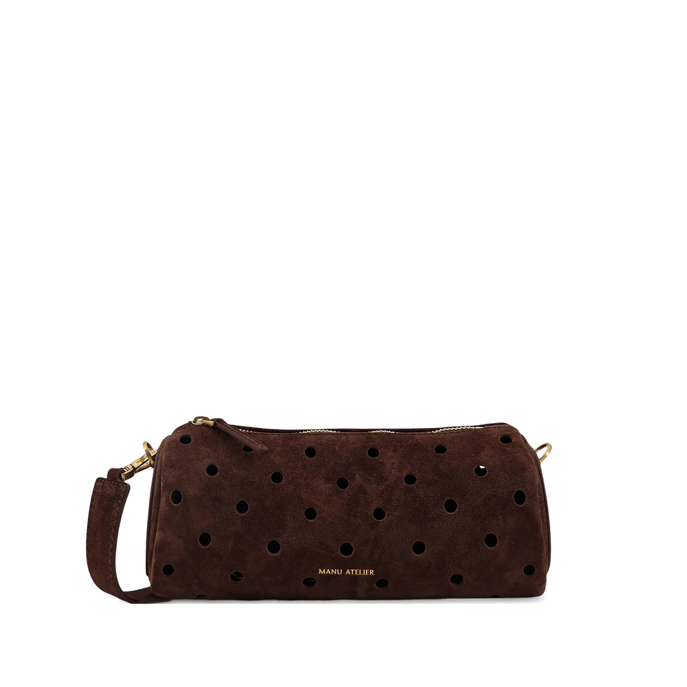 Manu Atelier Mini Cylinder Perforated Shoulder Bag
