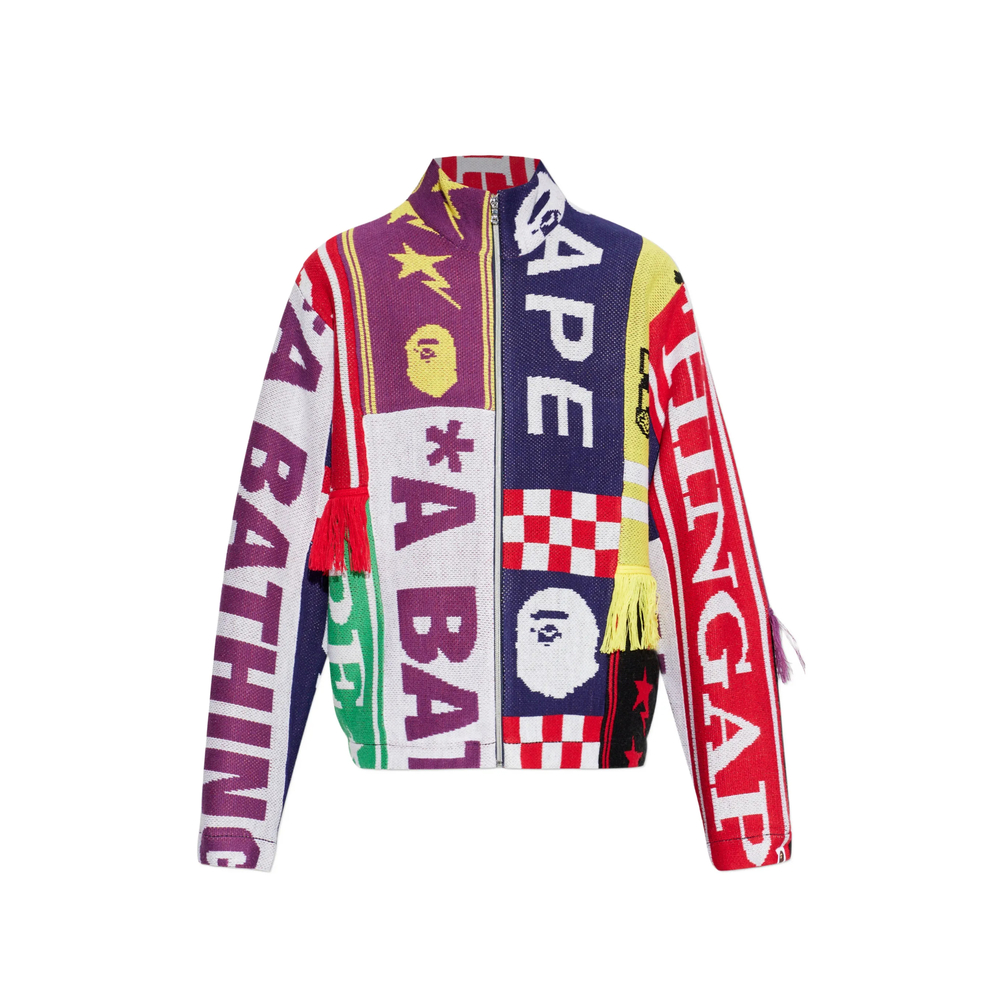 Scarf-Pattern Track Jacket
